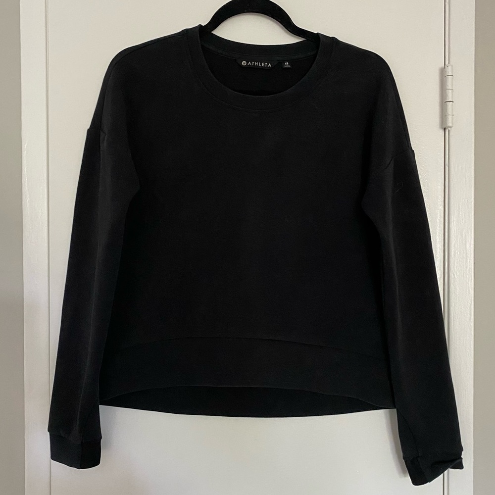 ATHLETA Black Workout Top/ Sweatshirt - XS
